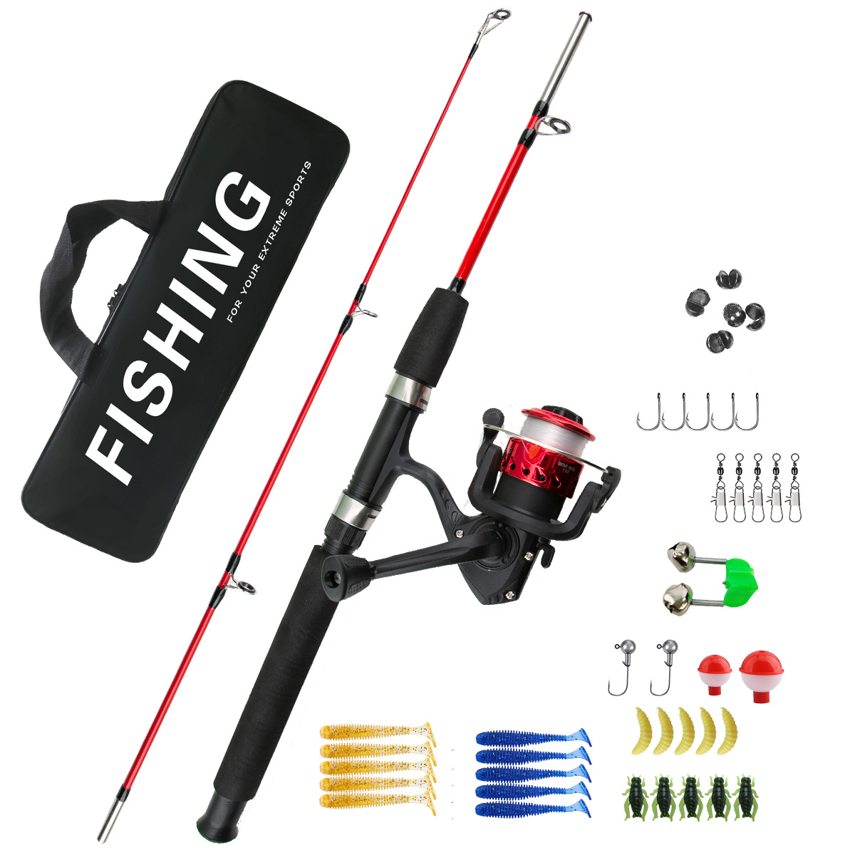 2 Sections Ice Fishing Rod Com - Ice Fishing Line reseña y precio