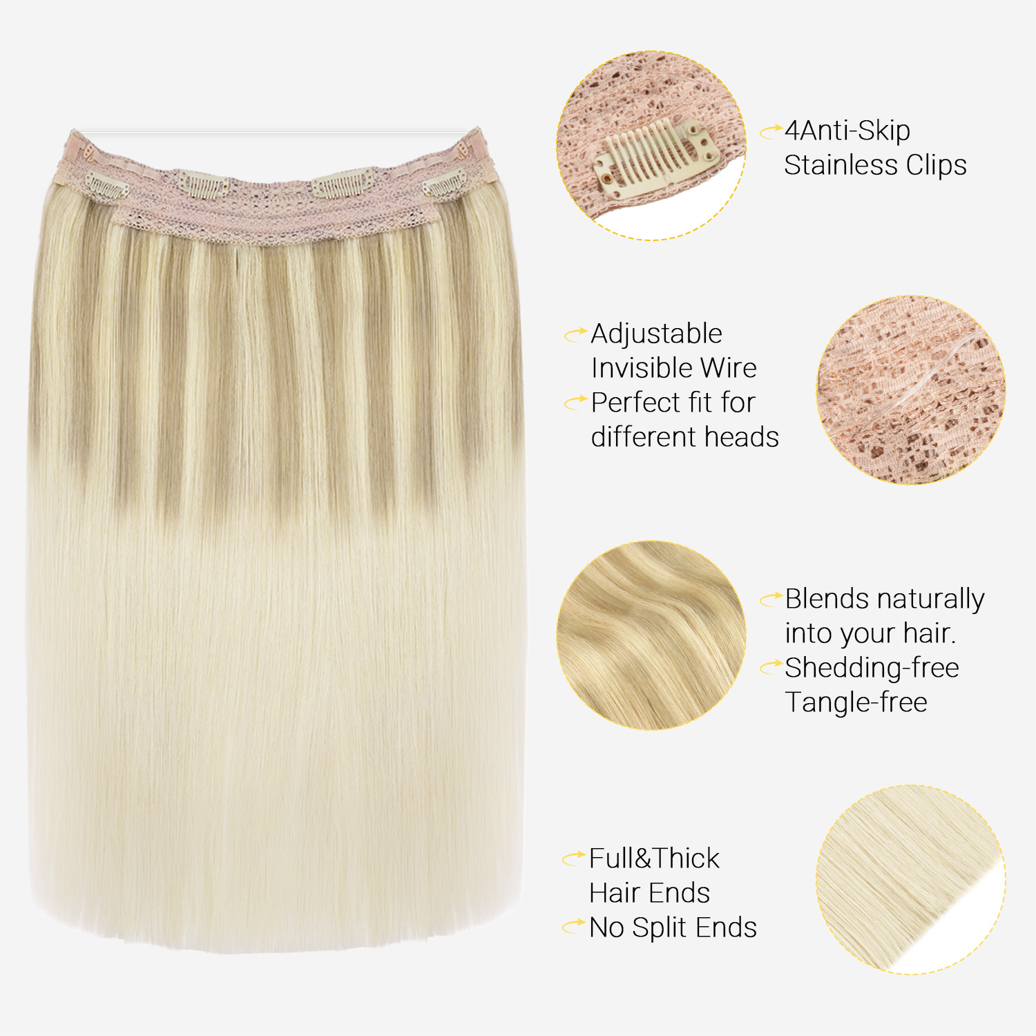 Sunmofavo Wire Halo Hair Exten - Tippet Line reseña y precio