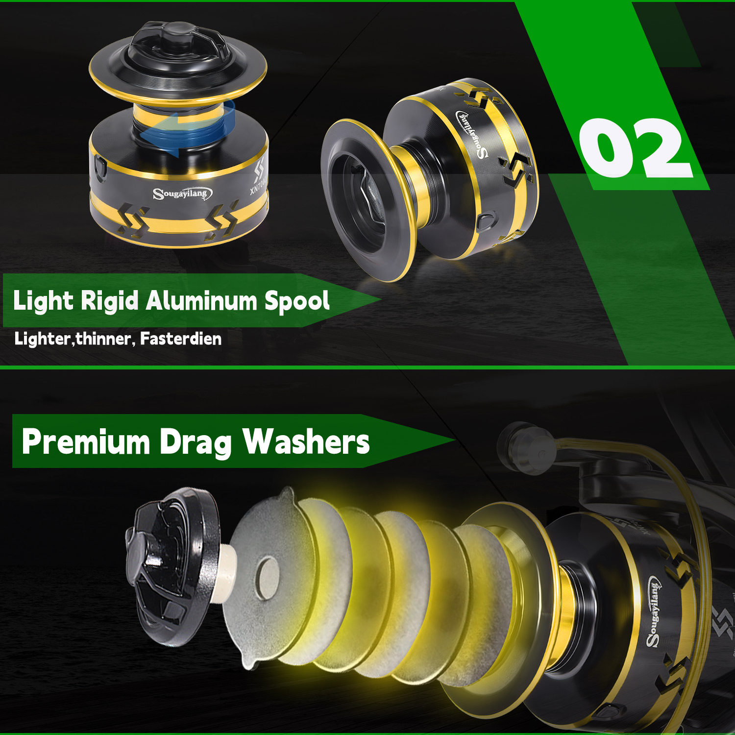 Sougayialng spinning fishing r - Fishing Line Spooler reseña y precio
