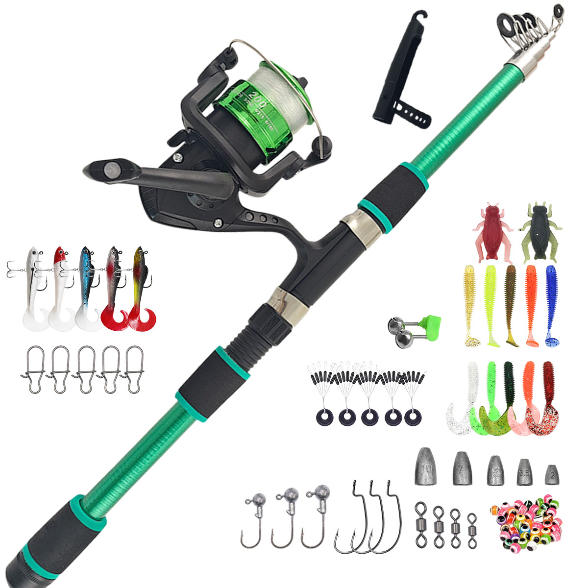 Portable Telescopic Fishing Ro - Fishing Line Spooler reseña y precio