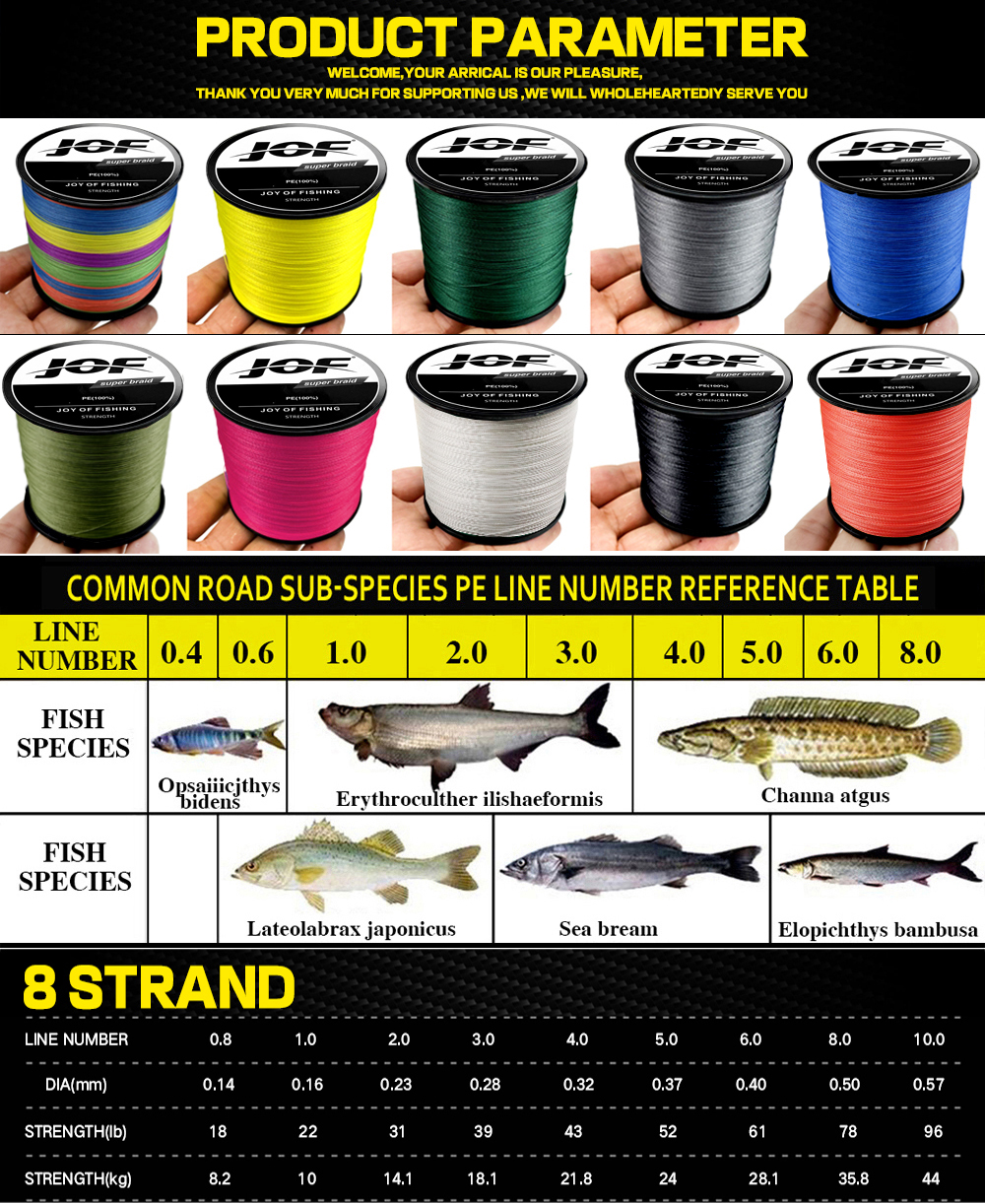 JOF X8 Upgrade Braid Fishing L - Ice Fishing Line reseña y precio