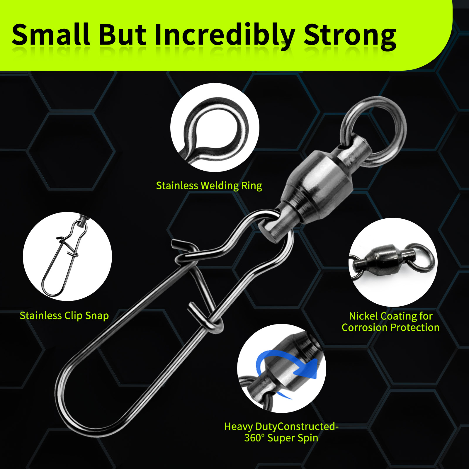 9KM 10PCS Ball Bearing Swivel  - Tippet Line reseña y precio