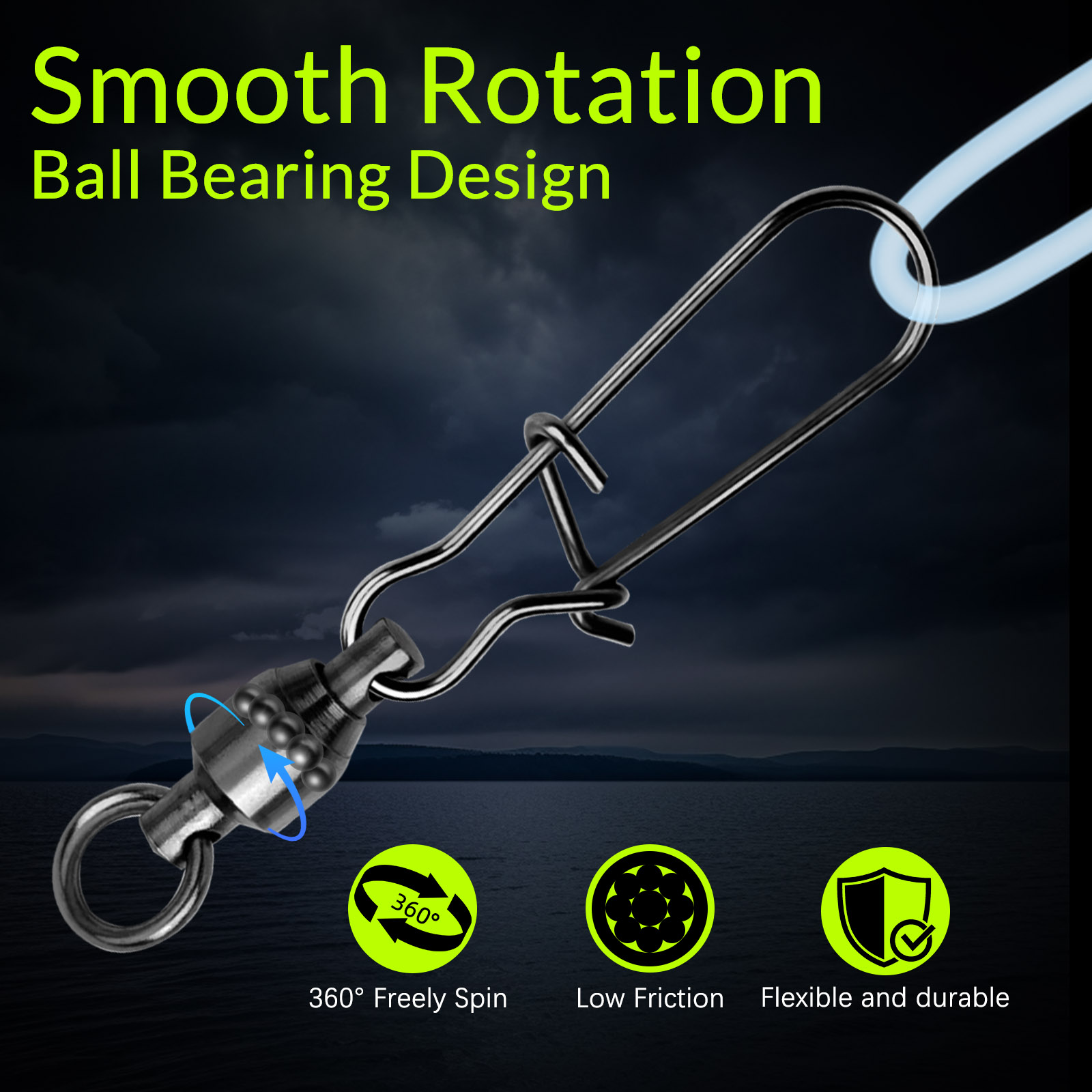9KM 10PCS Ball Bearing Swivel  - Tippet Line reseña y precio