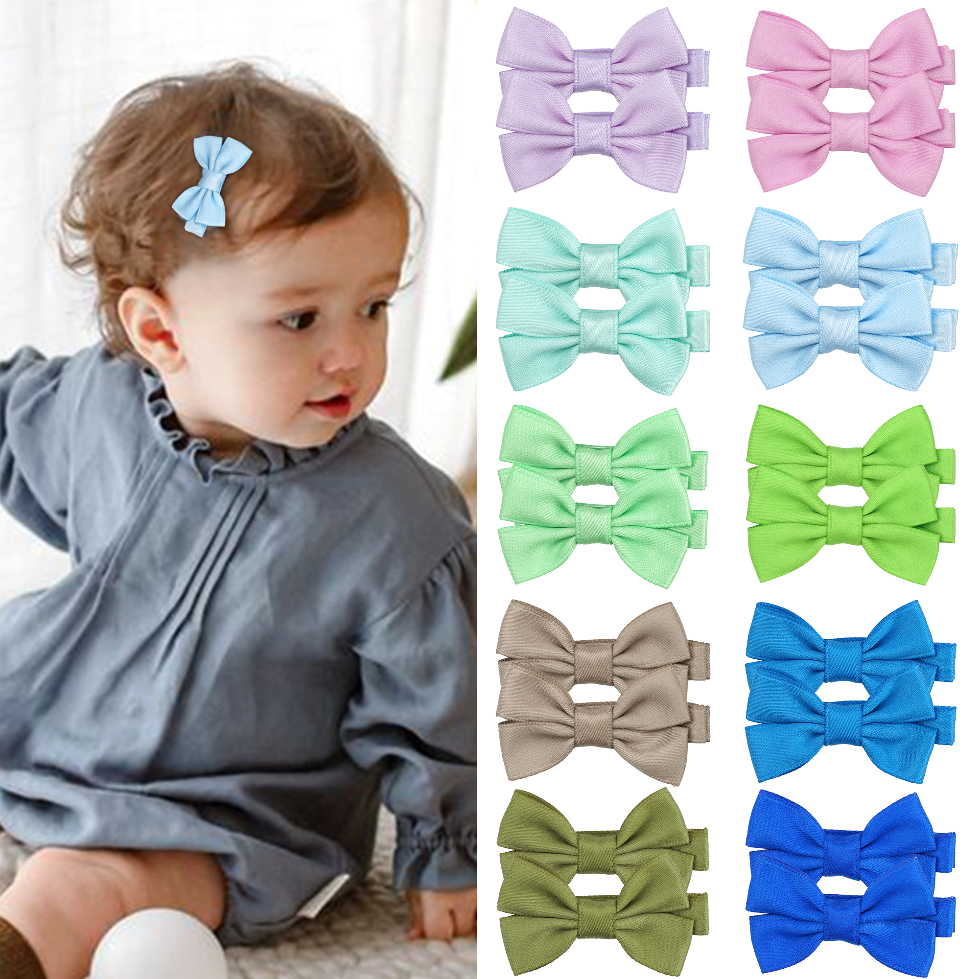 12/20 Pcs 2Inch Baby Hair Bows - Tippet Line reseña y precio