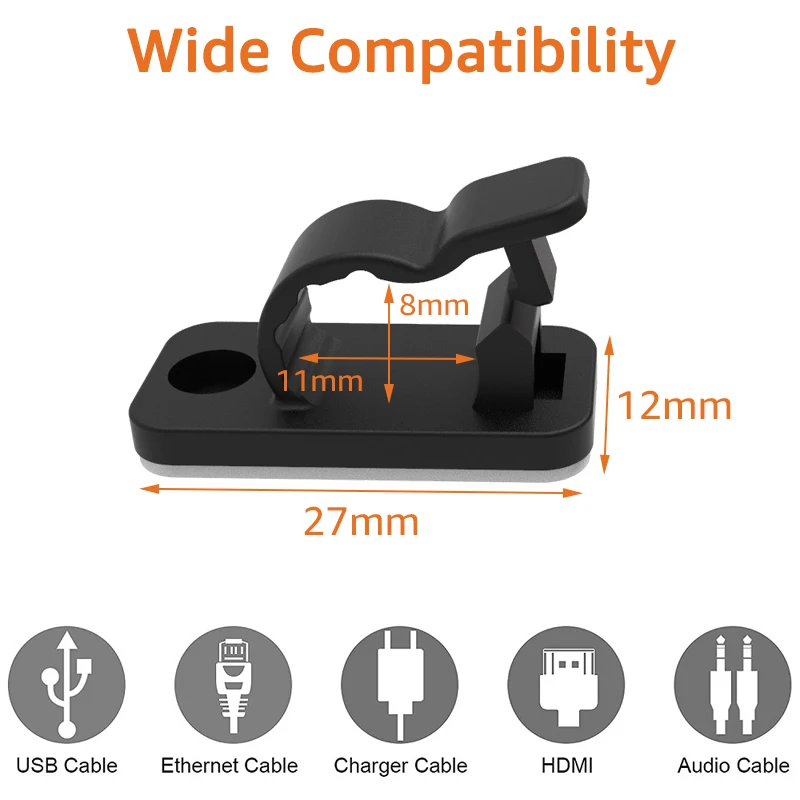 10/50PCS Cable Organizer Clips - Tippet Line reseña y precio