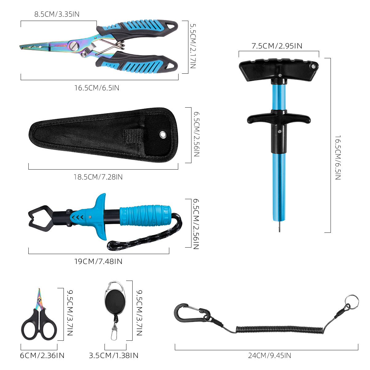 7-piece fishing tool set, prof - Saltwater Line reseña y precio