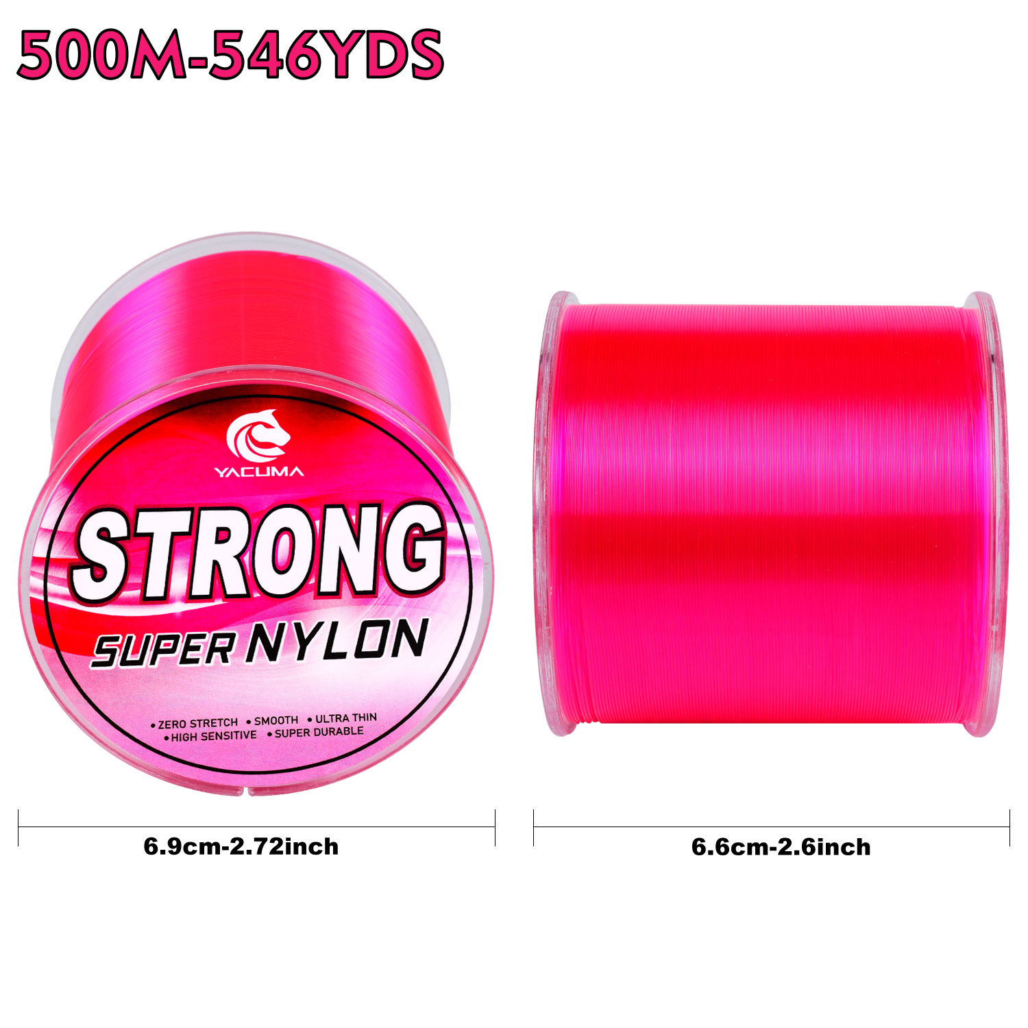 YACUMA 500M-546YDS Strong Pink - Fluorocarbon Line reseña y precio
