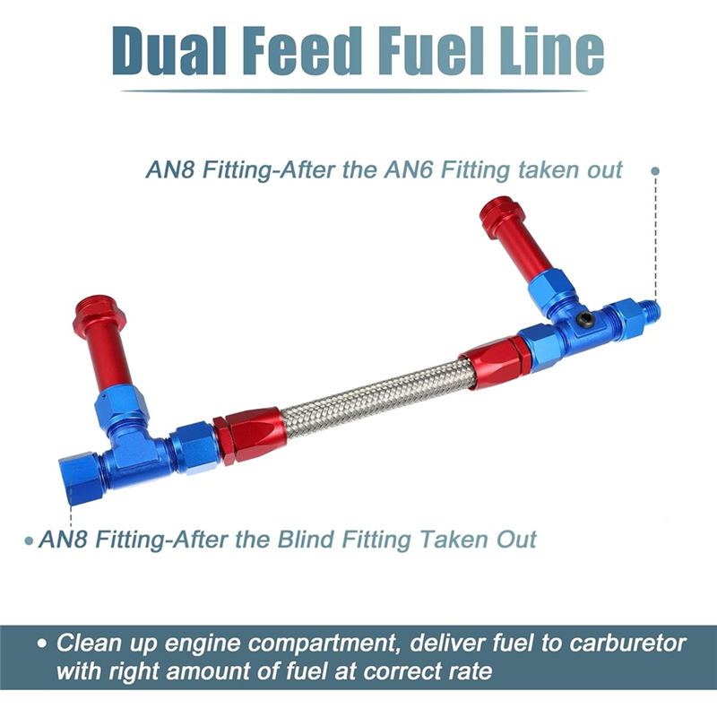 8AN Dual Feed Fuel Line To 7/8 - Braided Line reseña y precio