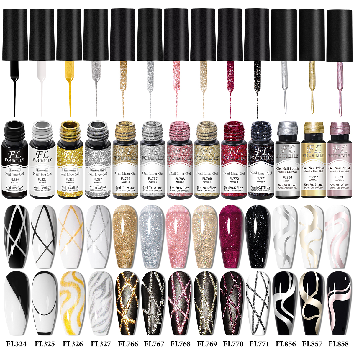 7/9/10/13pcs Gold Silver Refle - Copolymer Line reseña y precio
