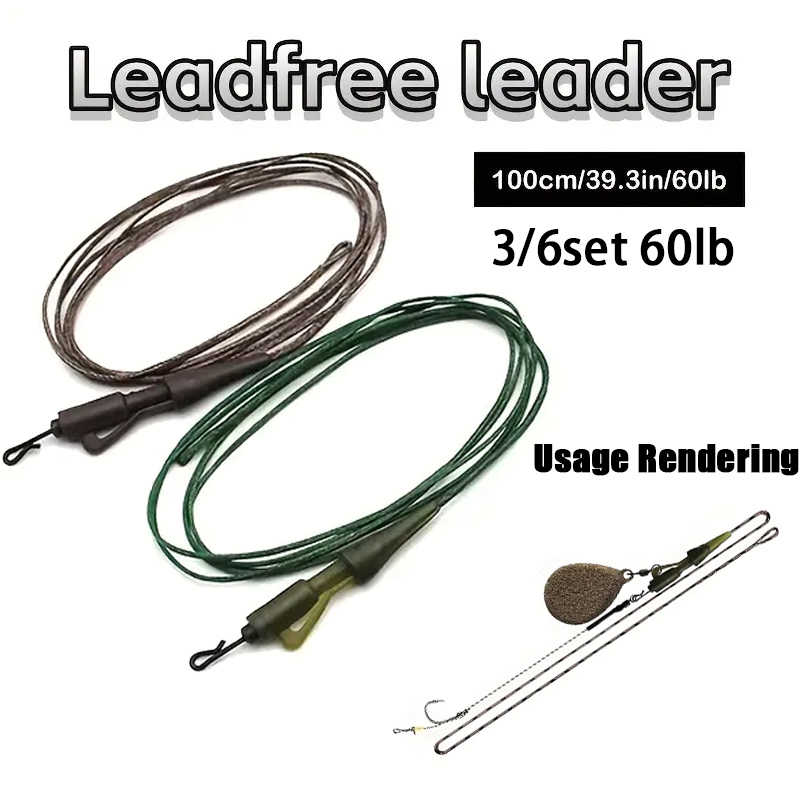 3/6pc CarpCarp Fishing Line Re - Leader Line reseña y precio