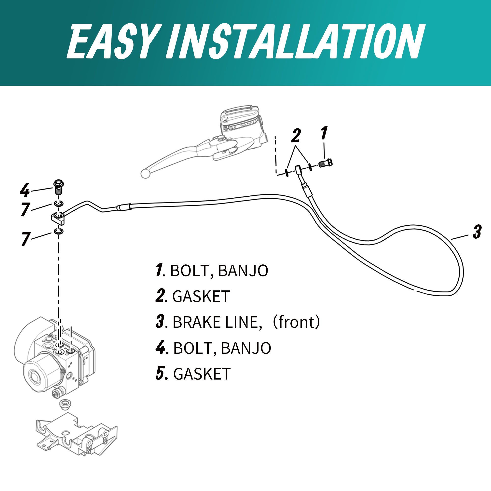 Upper Front Brake Line Oil Hos - Braided Line reseña y precio