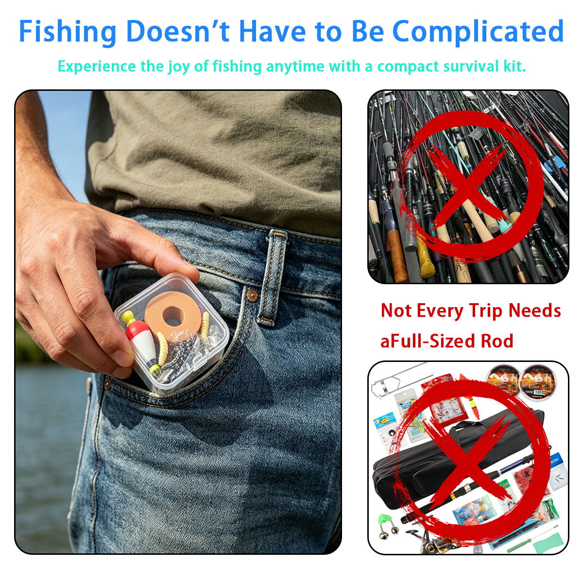 Portable Emergency Fishing Gea - Fishing Line Box reseña y precio