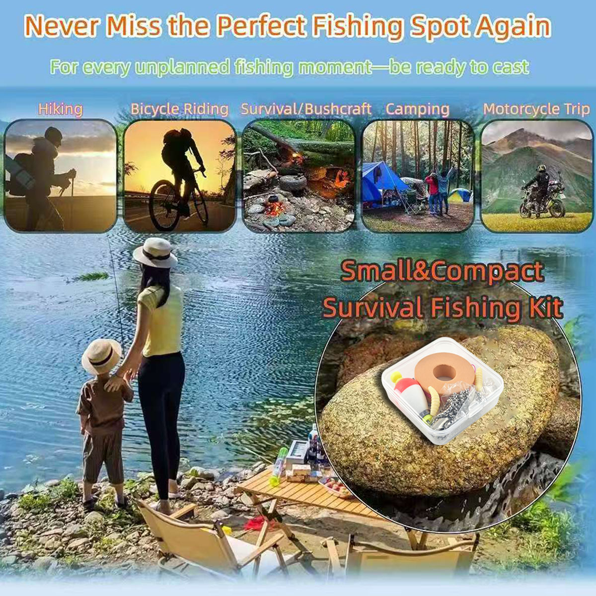Portable Emergency Fishing Gea - Fishing Line Box reseña y precio