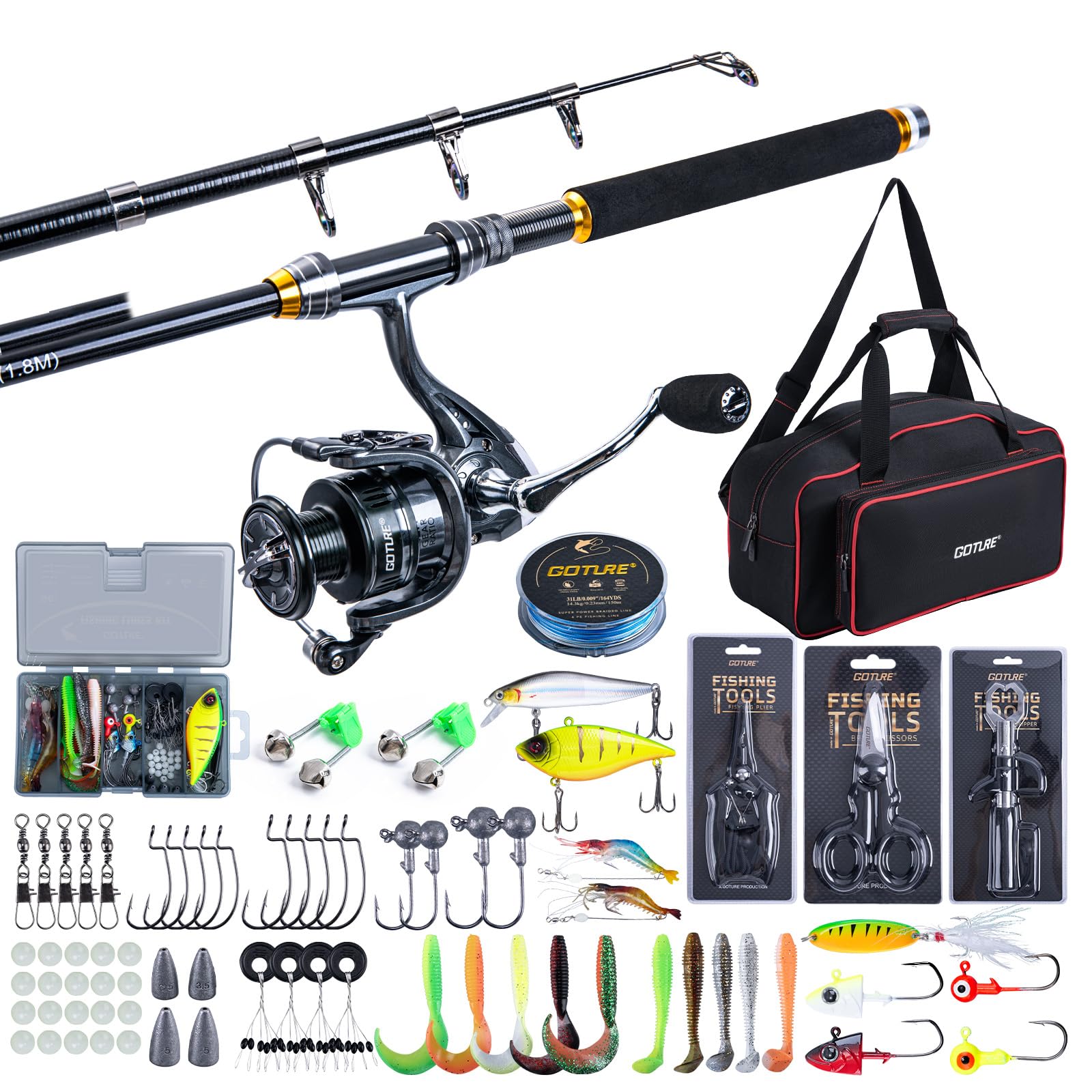 Goture Fishing Telescopic Rod  - Fishing Line Spooler reseña y precio