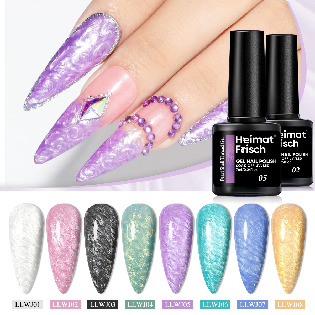 1 piece of shell line gel nail - Copolymer Line reseña y precio