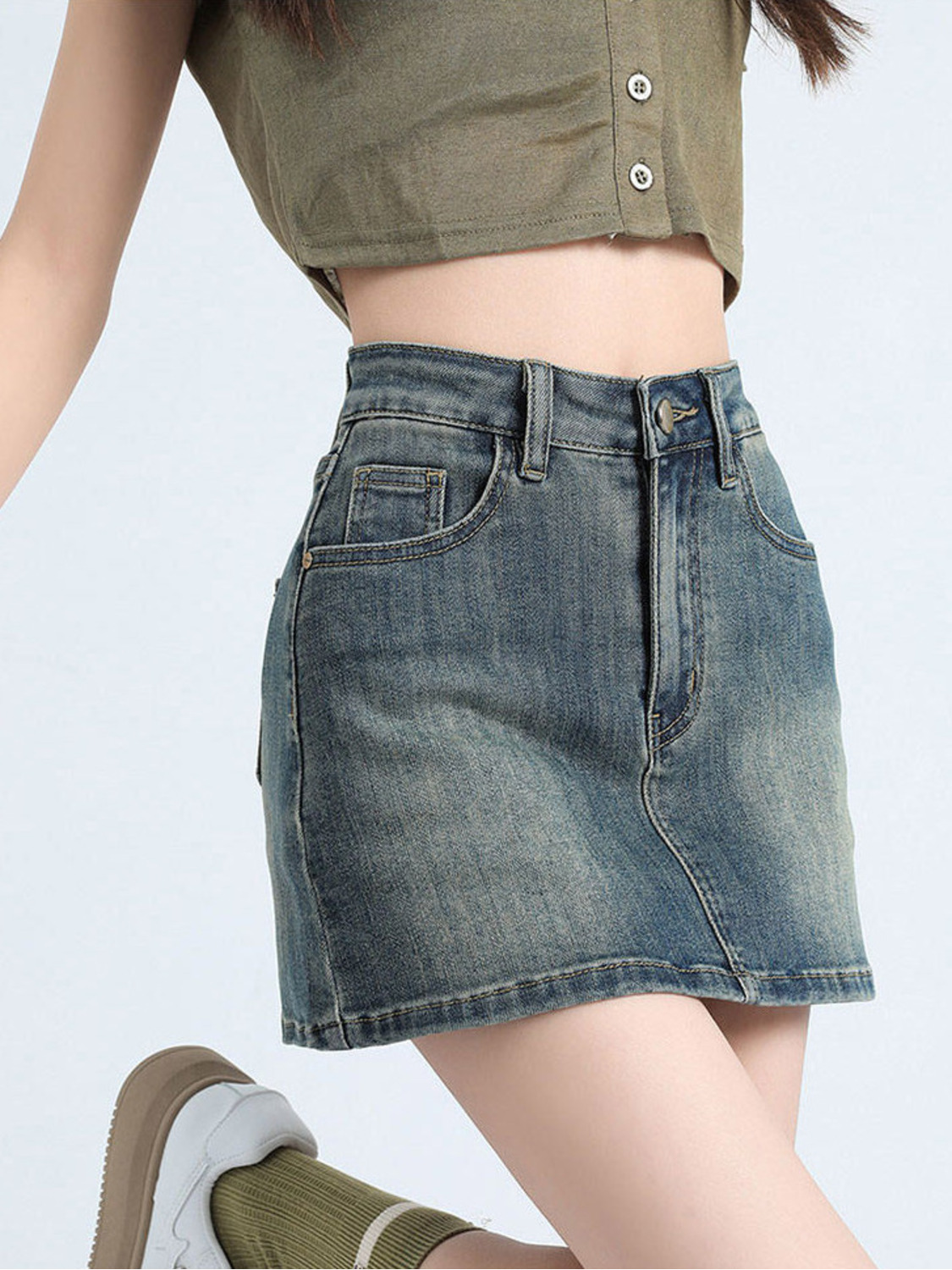 Women's Vintage Washed Denim S - Fly Line reseña y precio