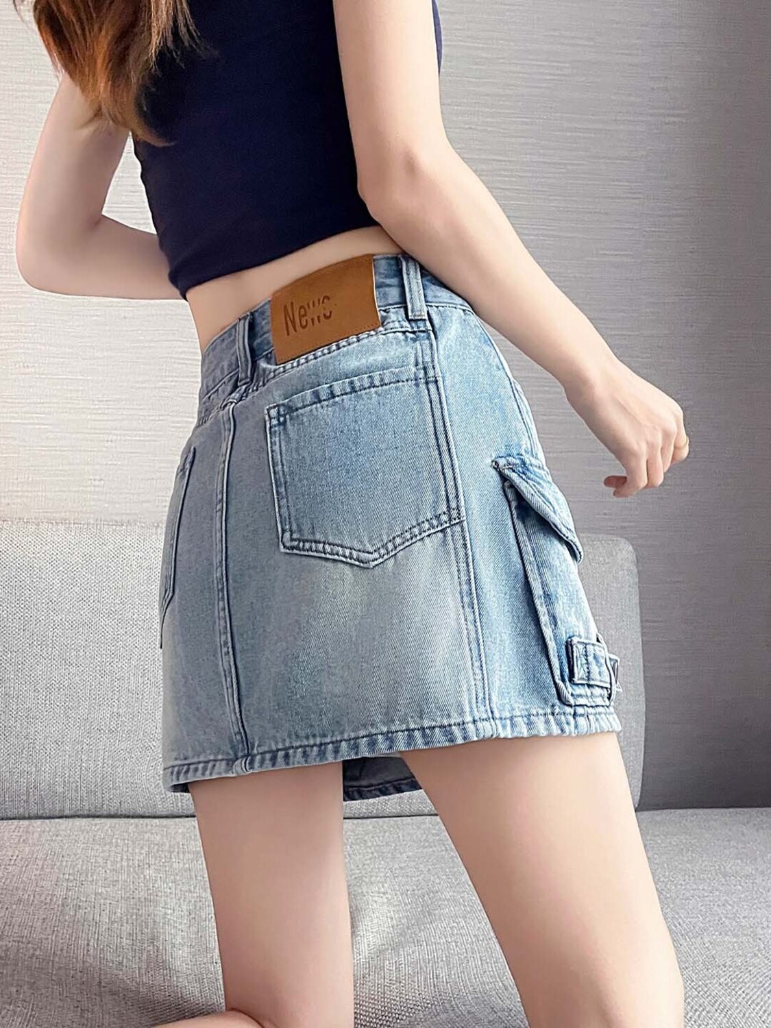 Women High Waist Cargo Denim M - Fly Line reseña y precio